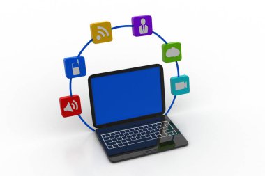 Laptop 3D çizim dosyaları ile