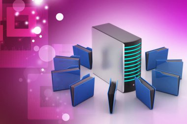 Renk arka planda veri depolama teknolojisi kavramı