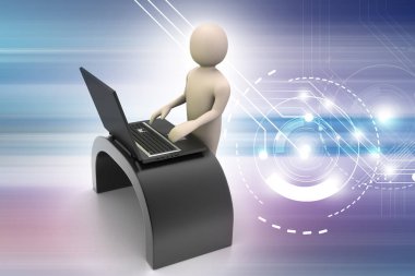 İşyerinin 3d soyut illüstrasyon 