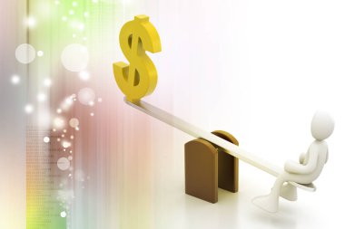 3D adam arka plan üzerinde. İş kavramı