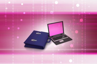 Laptop 3D çizimi ile çanta 