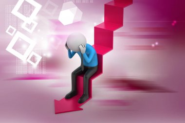 evrak çantası ile 3D iş adamı