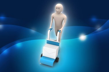 3D iş adamı illüstrasyon. Çalışan veya çalışan kavramı