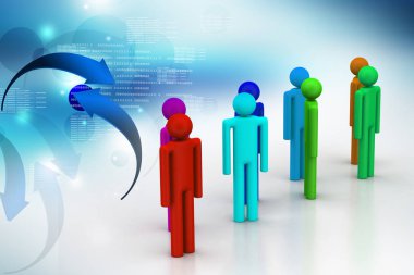 İş takım kavramı. Soyut illüstrasyon