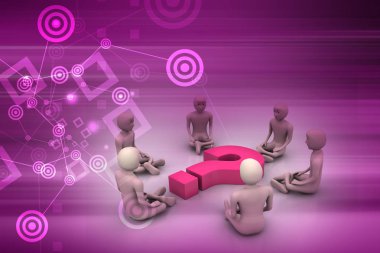 3D iş insanları illüstrasyon