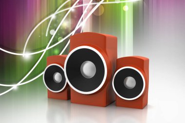 müzik konsepti 3D Illustration. Ses Tema