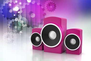 müzik konsepti 3D Illustration. Ses Tema