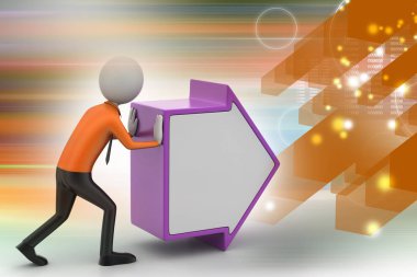 evrak çantası ile 3D iş adamı