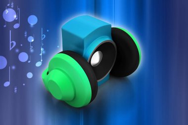 müzik konsepti 3D Illustration. Ses Tema