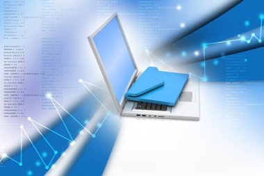 Laptop 3D çizim dosyaları ile