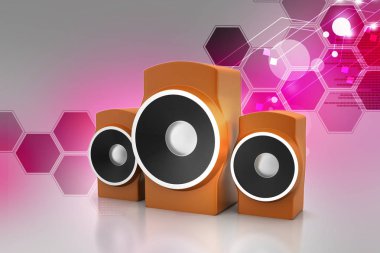 müzik konsepti 3D Illustration. Ses Tema