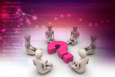 Soyut 3D iş ekibi illüstrasyon