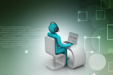evrak çantası ile 3D iş adamı