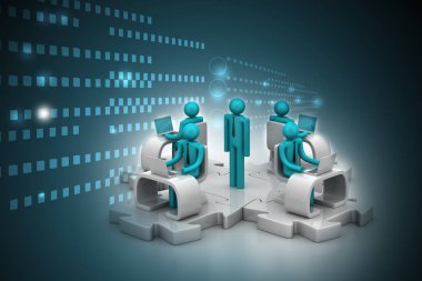 İş takım kavramı. Soyut illüstrasyon