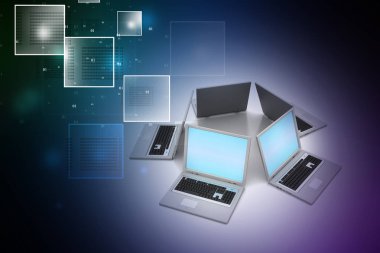 Küresel ağ sistemi 3D çizimi