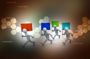 3D iş insanları illüstrasyon