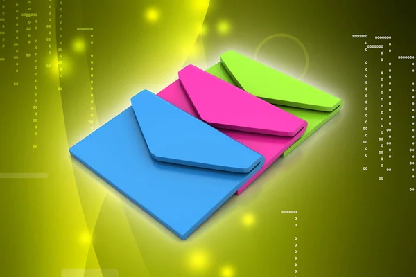 メール送信の概念 3Dカラーイラスト — ストック写真