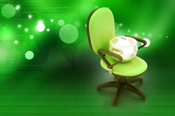 Executive chair on color background. Workplace concept
