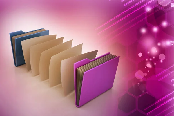 3d Abstract color folders illustration