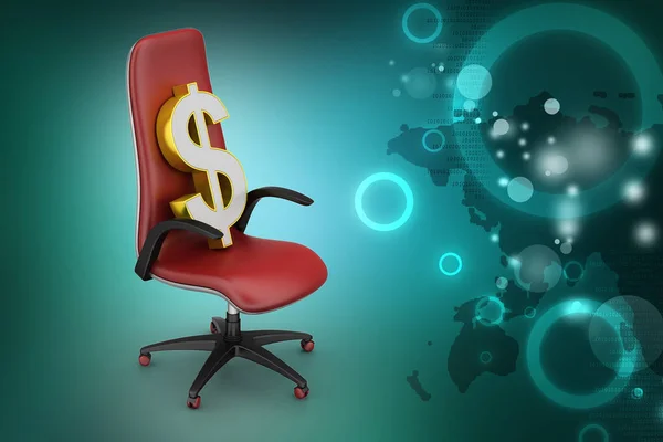 Executive chair on color background. Workplace concept