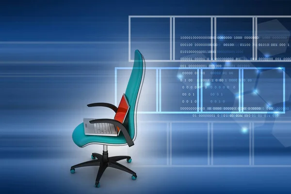Executive chair on color background