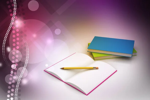 Illustration Books Pencil Education Concept — Stock Photo, Image