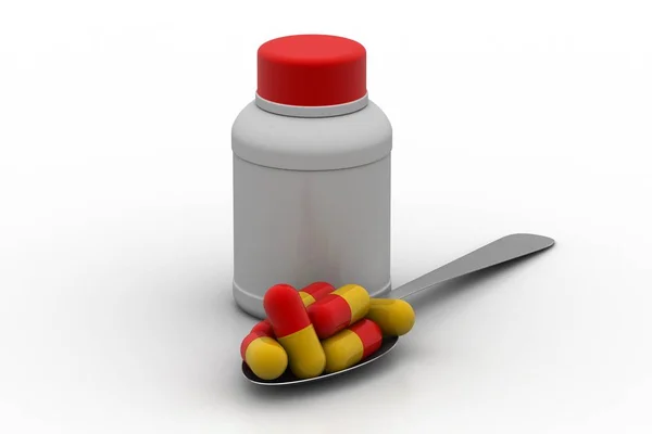 Медичні Пляшки Капсулами Білому Тлі — стокове фото