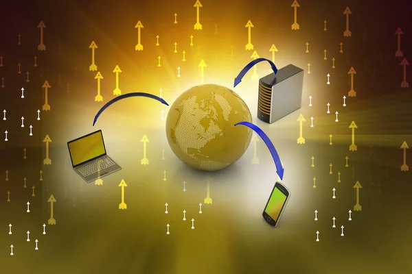 3d illustration of Global network and internet communication concept