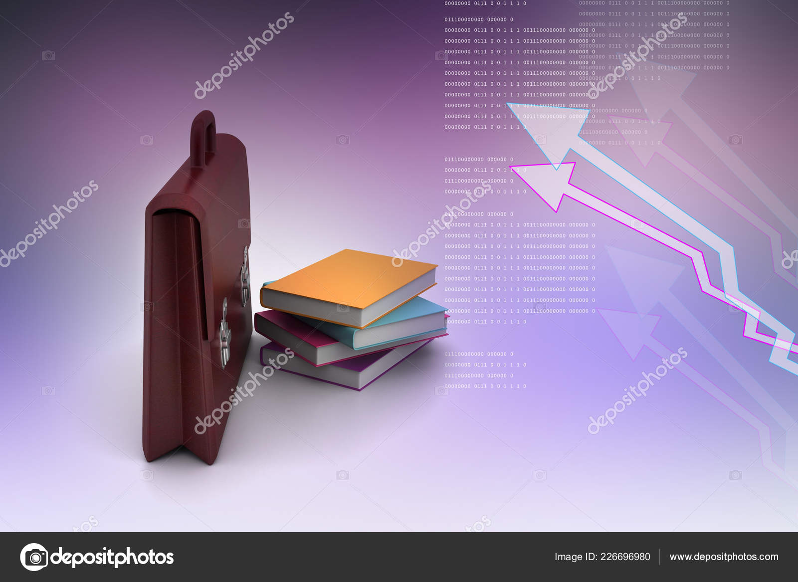 Illustration Leather Briefcase Books Stock Photo C Manojmadhu144