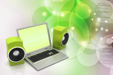 müzik konsepti 3D Illustration. Ses Tema