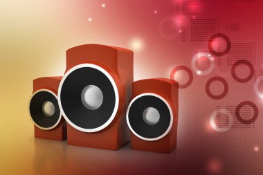 Müzik hoparlör 3D çizimi 