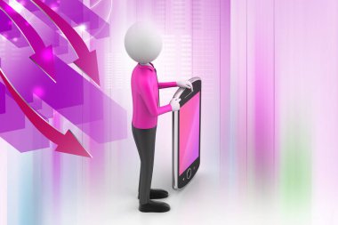 evrak çantası ile 3D iş adamı