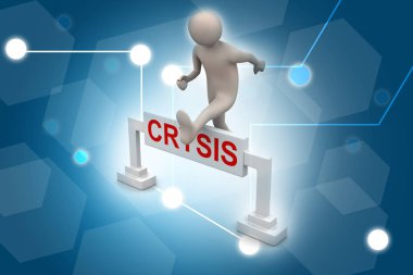 3D iş adamı illüstrasyon. Çalışan veya çalışan kavramı