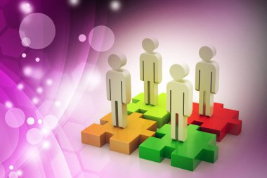 İş takım kavramı. Soyut illüstrasyon