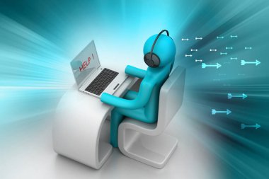 evrak çantası ile 3D iş adamı