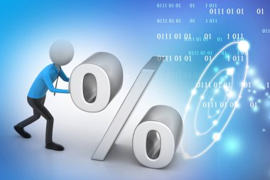 evrak çantası ile 3D iş adamı