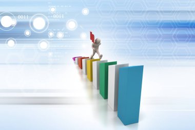 evrak çantası ile 3D iş adamı