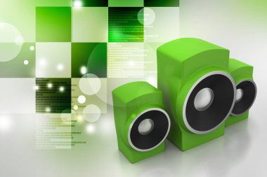 müzik konsepti 3D Illustration. Ses Tema