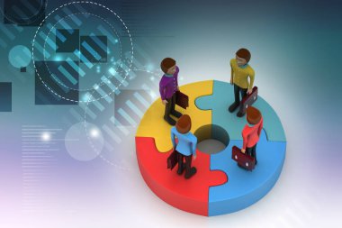 İş takım kavramı. Soyut illüstrasyon