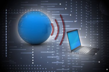 Renk arka planda küresel Internet teknolojisi kavramı