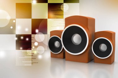 müzik konsepti 3D Illustration. Ses Tema