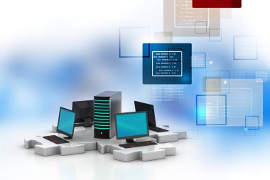 3d soyut Sosyal medya ağ kavramı