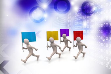 Soyut 3D iş ekibi kavramı 