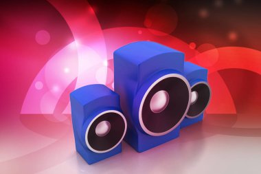 müzik konsepti 3D Illustration. Ses Tema