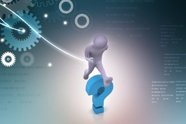 evrak çantası ile 3D iş adamı