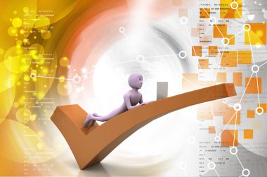 evrak çantası ile 3D iş adamı