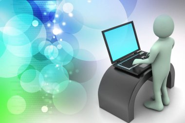 evrak çantası ile 3D iş adamı