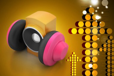müzik konsepti 3D Illustration. Ses Tema