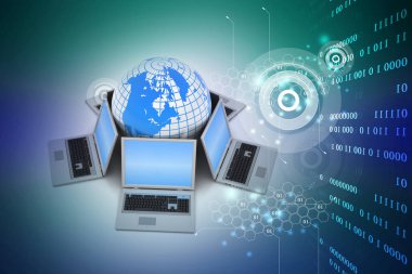 Soyut arka planda Internet illüstrasyonu