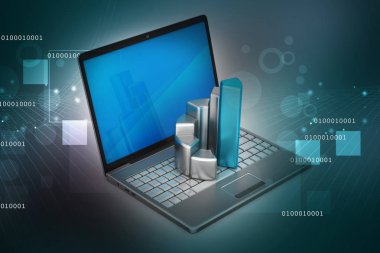 Laptop 3D çizim dosyaları ile